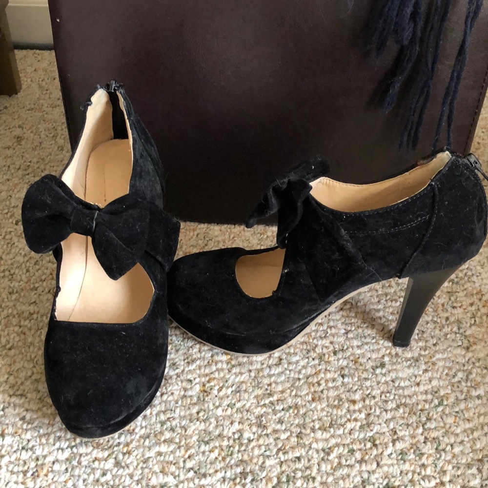 Black suade dress shoe